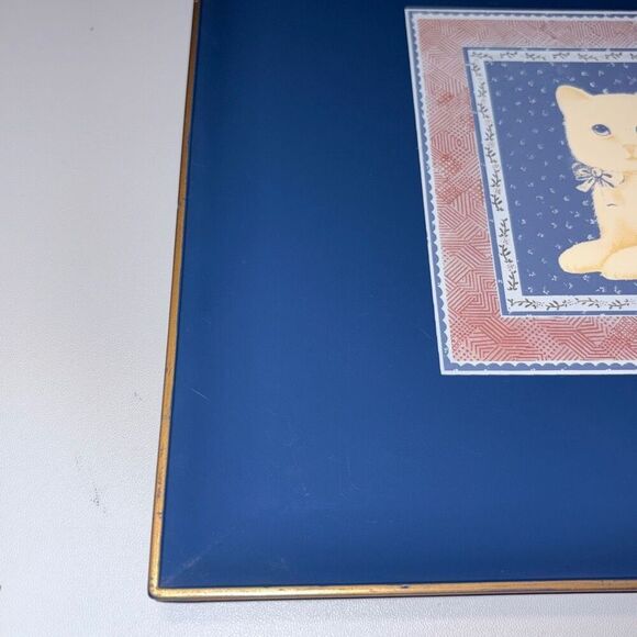 Metal  Decorative Tray with White Cat - Picture 6 of 11